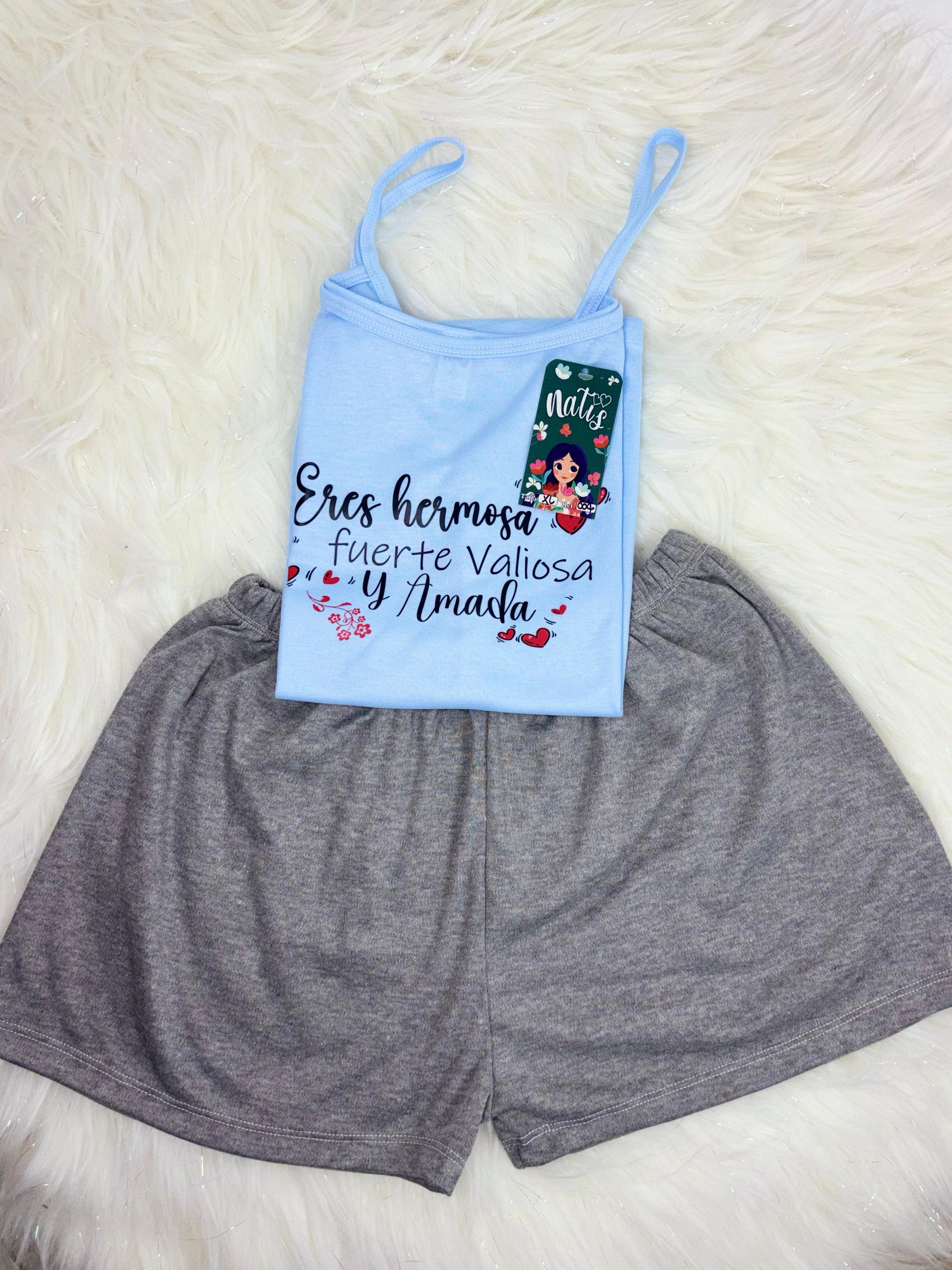 PIJAMA SHORT - CAMISA AZUL